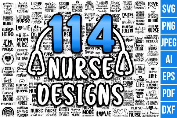 114 Nurse Svg Bundle: Graphics for Crafts
