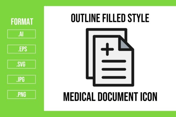 Medical Document Outline Filled Icon: Graphics & Icons
