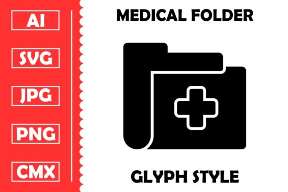 Medical Folder Icons for Clean Graphics
