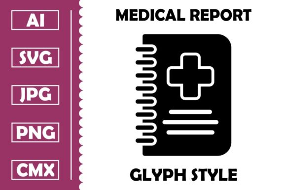 Medical Report Vector Glyph Icon Design for Graphics and Icons